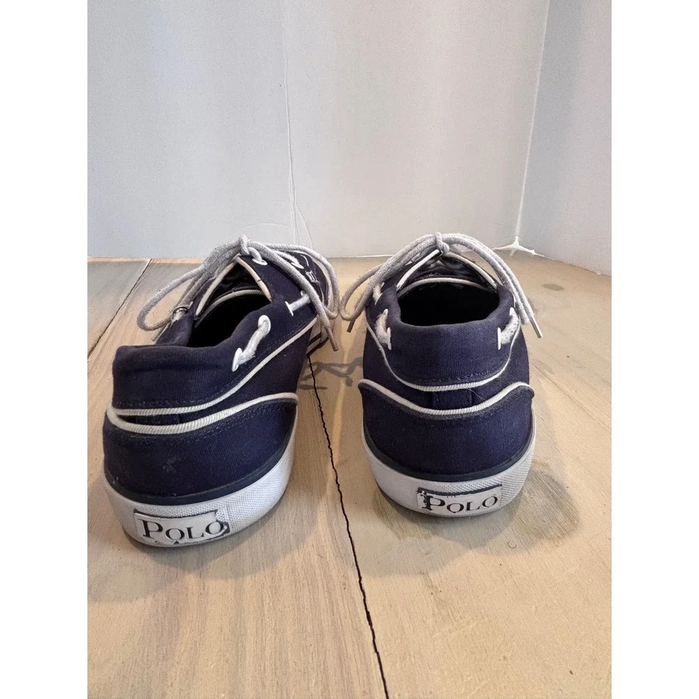 Polo Ralph Lauren Franz P Mens 10.5 D Navy Blue Canvas Boat Shoes Sneakers